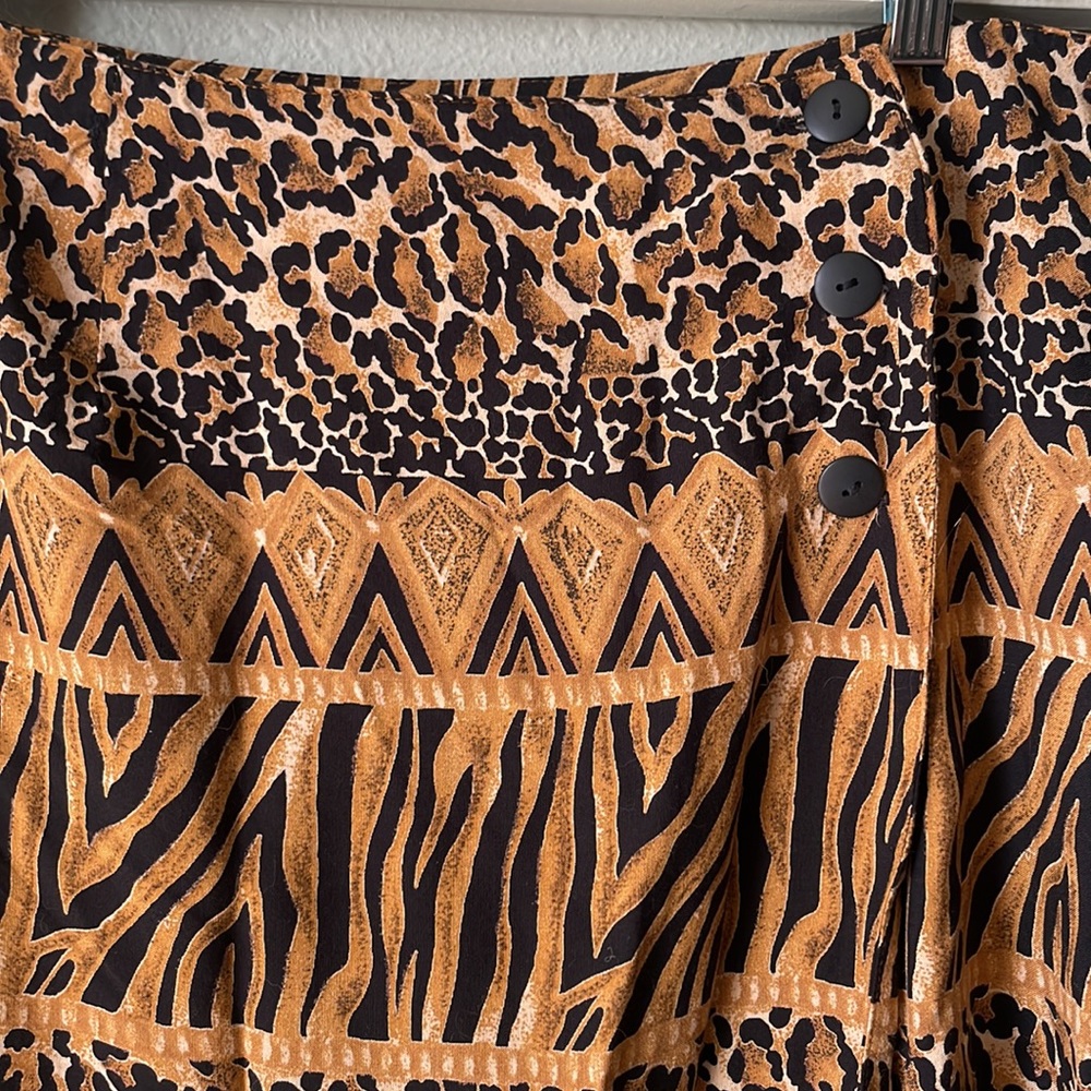 Vintage Stonebridge Patchwork Style Wrap Midi Ski… - image 2